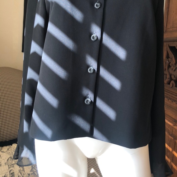 Virgo Petite Black Button-up Blazer Sz14 NWTS - Picture 4 of 8